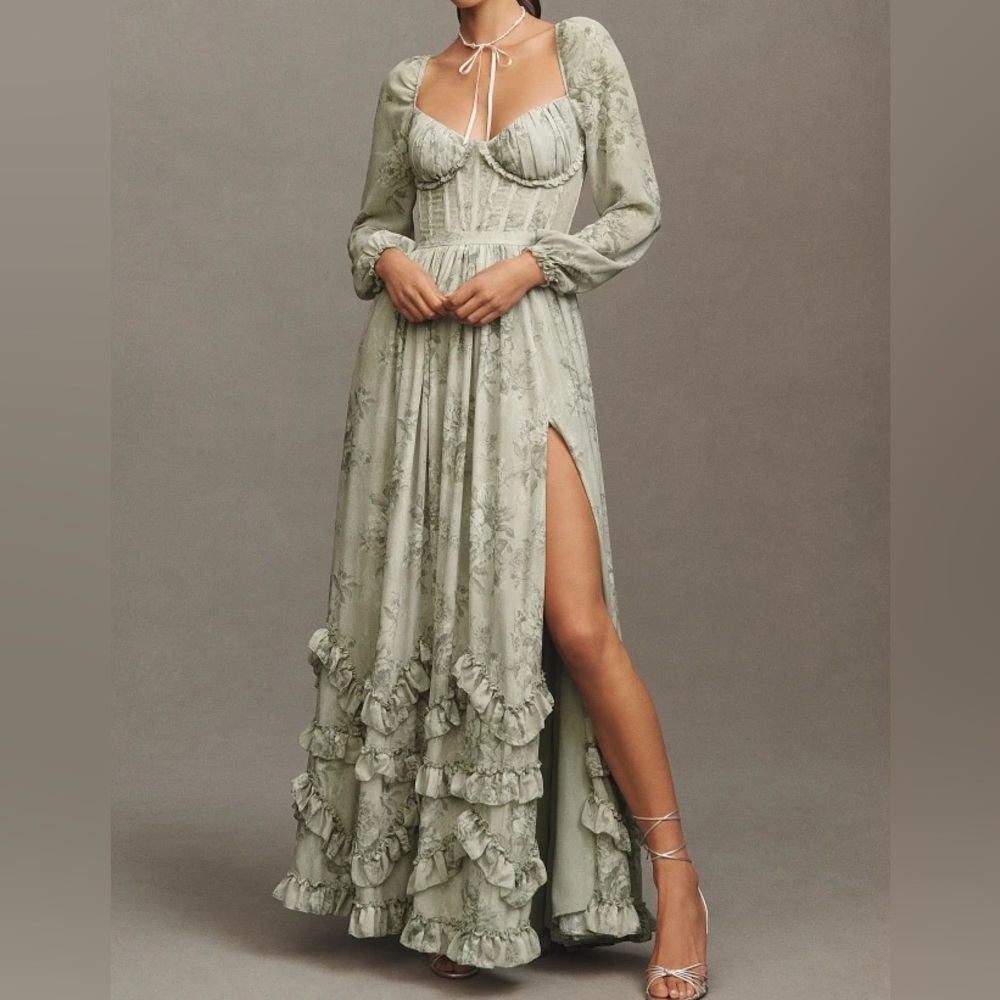 V. CHAPMAN Carmella Long Sleeve Corset Dress